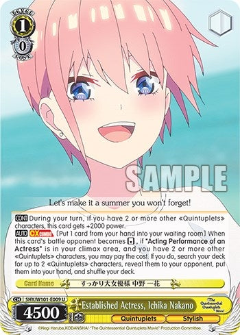 Image for Established Actress, Ichika Nakano (The Quintessential Quintuplets Movie) (5HY/W101-E009 U) - Weiss Schwarz