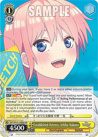 Image for Established Actress, Ichika Nakano (SR) (The Quintessential Quintuplets Movie) (5HY/W101-E009S SR) - Weiss Schwarz