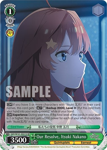 Image for Our Resolve, Itsuki Nakano (SR) (The Quintessential Quintuplets Movie) (5HY/W101-E031S SR) - Weiss Schwarz