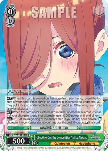 Image for Checking Out the Competition? Miku Nakano (The Quintessential Quintuplets Movie) (5HY/W101-E038 C) - Weiss Schwarz