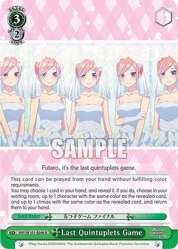 Image for Last Quintuplets Game (The Quintessential Quintuplets Movie) (5HY/W101-E046 R) - Weiss Schwarz