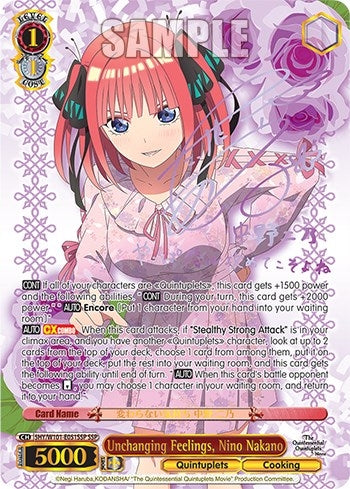 Image for Unchanging Feelings, Nino Nakano (SSP) (The Quintessential Quintuplets Movie) (5HY/W101-E051SSP SSP) - Weiss Schwarz