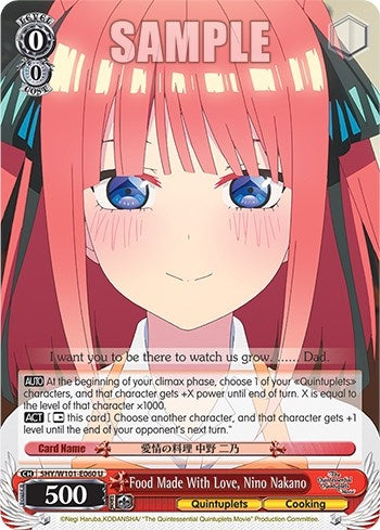 Image for Food Made With Love, Nino Nakano (The Quintessential Quintuplets Movie) (5HY/W101-E060 U) - Weiss Schwarz