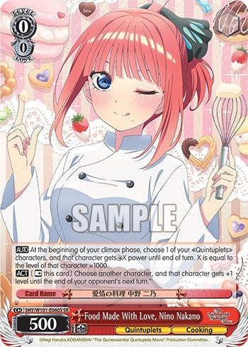 Image for Food Made With Love, Nino Nakano (SR) (The Quintessential Quintuplets Movie) (5HY/W101-E060S SR) - Weiss Schwarz