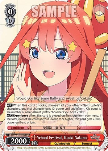 Image for School Festival, Itsuki Nakano (SR) (The Quintessential Quintuplets Movie) (5HY/W101-E069S SR) - Weiss Schwarz