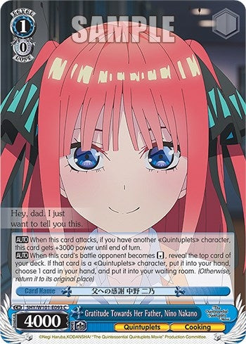 Image for Gratitude Towards Her Father, Nino Nakano (The Quintessential Quintuplets Movie) (5HY/W101-E093 C) - Weiss Schwarz