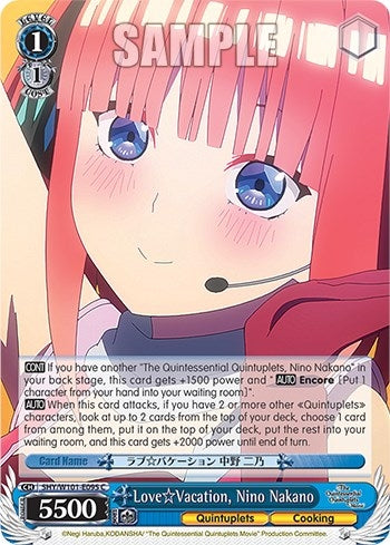 Image for Love Vacation, Nino Nakano (The Quintessential Quintuplets Movie) (5HY/W101-E095 C) - Weiss Schwarz