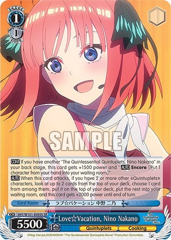 Image for Love Vacation, Nino Nakano (SR) (The Quintessential Quintuplets Movie) (5HY/W101-E095S SR) - Weiss Schwarz