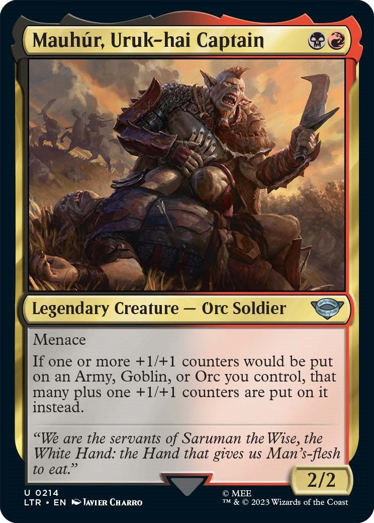 Image for Mauhur, Uruk-hai Captain (Universes Beyond: The Lord of the Rings: Tales of Middle-earth) (214) - Magic: The Gathering
