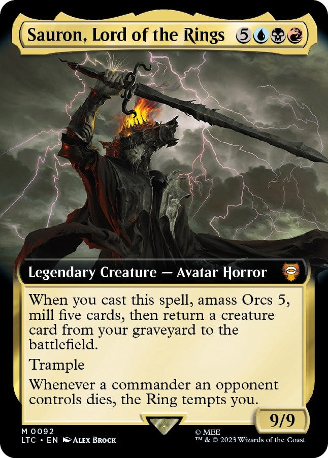 Image for Sauron, Lord of the Rings (Extended Art) (Commander: The Lord of the Rings: Tales of Middle-earth) (92) - Magic: The Gathering