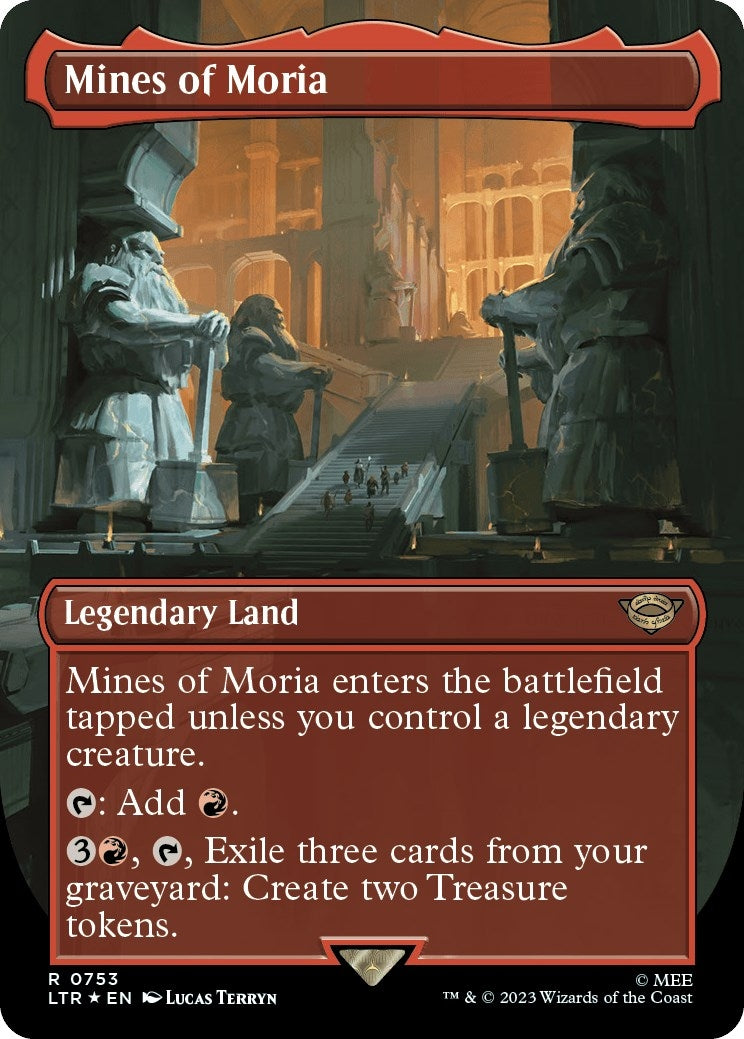 Image for Mines of Moria (Borderless) (Surge Foil) (Universes Beyond: The Lord of the Rings: Tales of Middle-earth) (753) - Magic: The Gathering