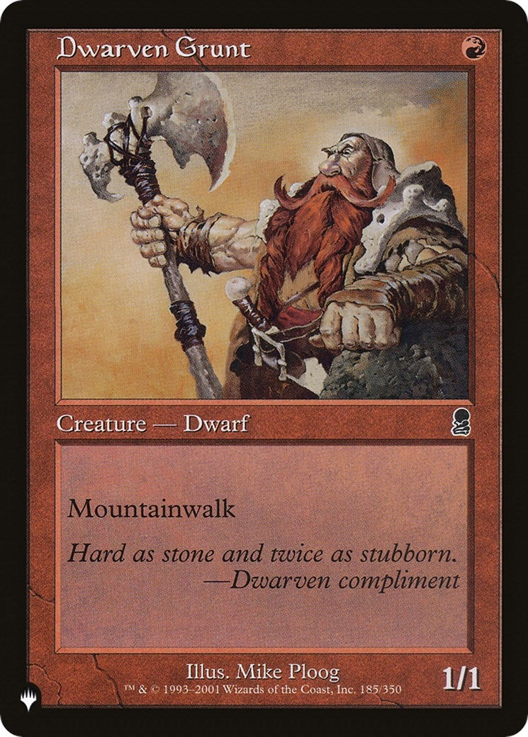 Image for Dwarven Grunt (The List Reprints) (185/350) - Magic: The Gathering