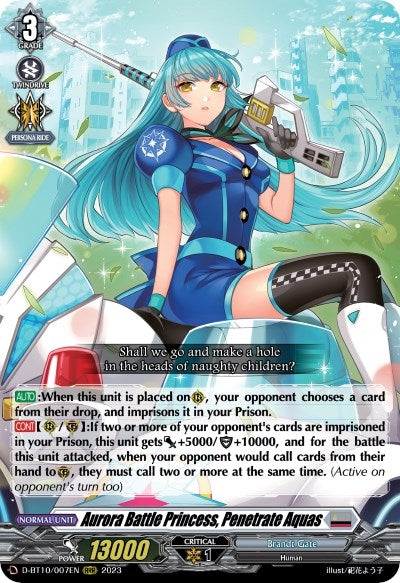 Image for Aurora Battle Princess, Penetrate Aquas (D-BT10: Dragon Masquerade) (D-BT10/007EN) - Cardfight Vanguard