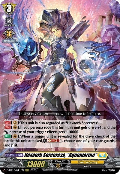 Image for Hexaorb Sorceress, "Aquamarine" (D-BT10: Dragon Masquerade) (D-BT10/011EN) - Cardfight Vanguard