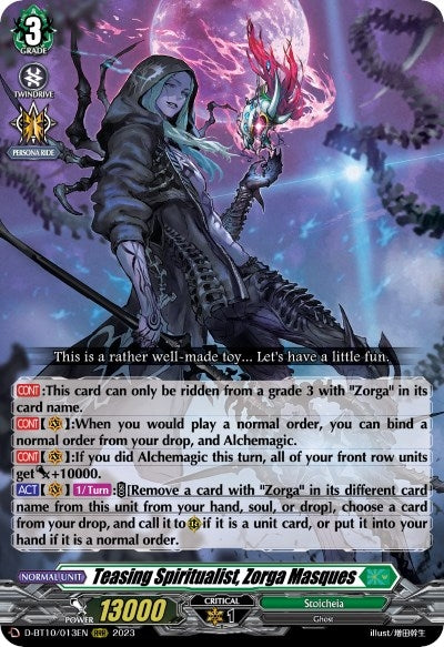 Image for Teasing Spiritualist, Zorga Masques (D-BT10: Dragon Masquerade) (D-BT10/013EN) - Cardfight Vanguard