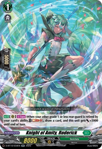 Image for Knight of Amity, Roderick (D-BT10: Dragon Masquerade) (D-BT10/034EN) - Cardfight Vanguard