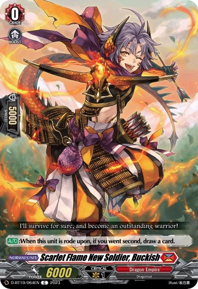 Image for Scarlet Flame New Soldier, Buckish (D-BT10: Dragon Masquerade) (D-BT10/064EN) - Cardfight Vanguard