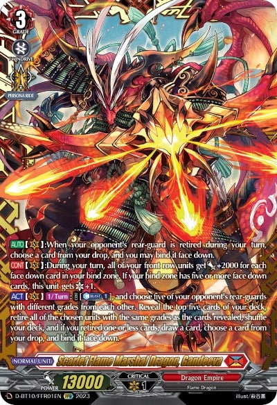 Image for Scarlet Flame Marshal Dragon, Gandeeva (FFR) (D-BT10: Dragon Masquerade) (D-BT10/FFR01EN) - Cardfight Vanguard