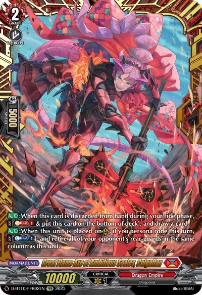 Image for Great Flame Axe of Ambitious Scales, Colgaflan (FFR) (D-BT10: Dragon Masquerade) (D-BT10/FFR02EN) - Cardfight Vanguard
