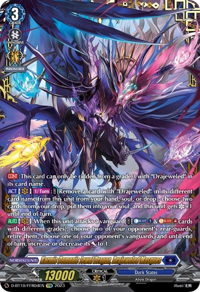 Image for Karmic Demonic Jewel Dragon, Drajeweled Masques (FFR) (D-BT10: Dragon Masquerade) (D-BT10/FFR04EN) - Cardfight Vanguard