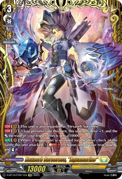 Image for Hexaorb Sorceress, "Aquamarine" (FFR) (D-BT10: Dragon Masquerade) (D-BT10/FFR11EN) - Cardfight Vanguard