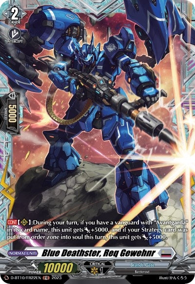 Image for Blue Deathster, Req Gewehnr (FR) (D-BT10: Dragon Masquerade) (D-BT10/FR22EN) - Cardfight Vanguard