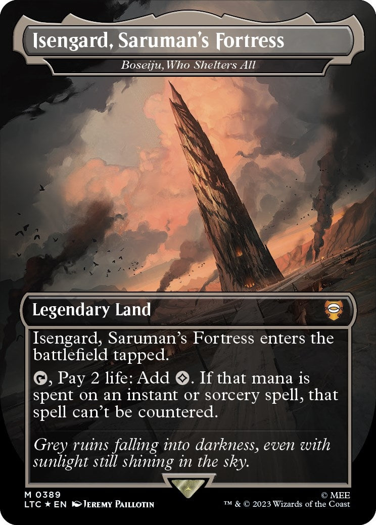 Image for Isengard, Saruman's Fortress - Boseiju, Who Shelters All (Surge Foil) (Commander: The Lord of the Rings: Tales of Middle-earth) (389) - Magic: The Gathering