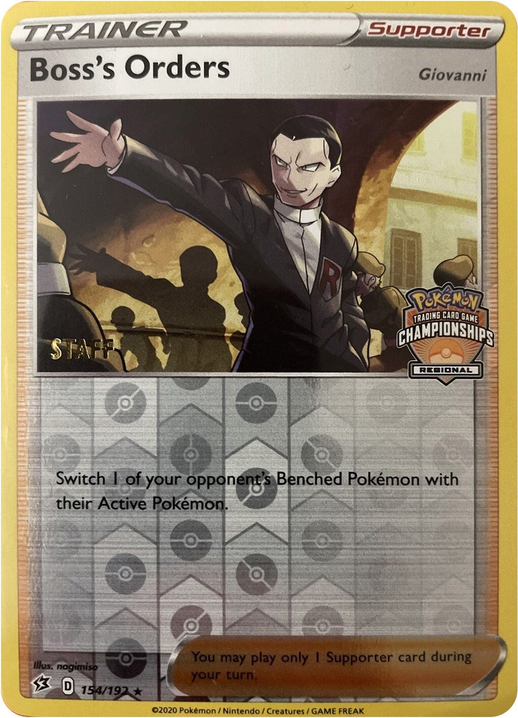 Image for Boss's Orders - 154/192 (Regional Championships) [Staff] (League & Championship Cards) (154/192) - Pokemon