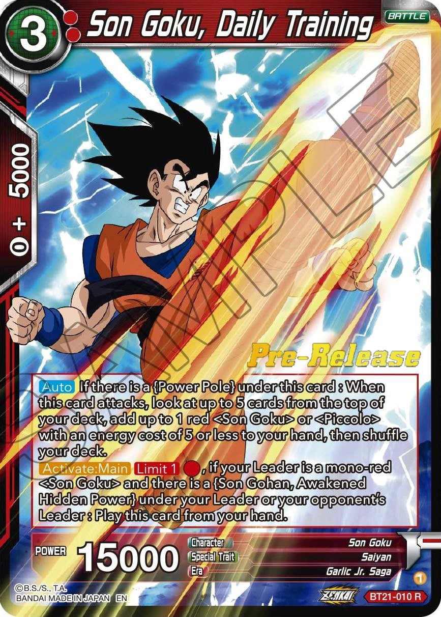 Image for Son Goku, Daily Training (Wild Resurgence Pre-Release Cards) (BT21-010) - Dragon Ball Super: Masters