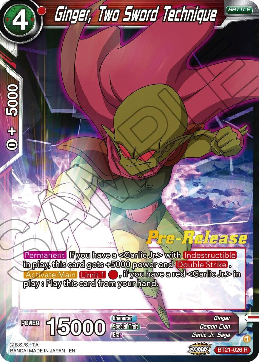 Image for Ginger, Two Sword Technique (Wild Resurgence Pre-Release Cards) (BT21-026) - Dragon Ball Super: Masters
