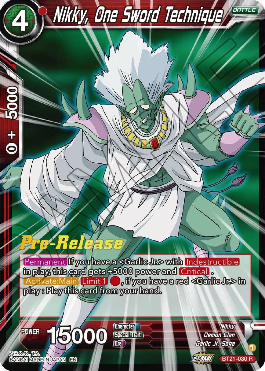 Image for Nikky, One Sword Technique (Wild Resurgence Pre-Release Cards) (BT21-030) - Dragon Ball Super: Masters
