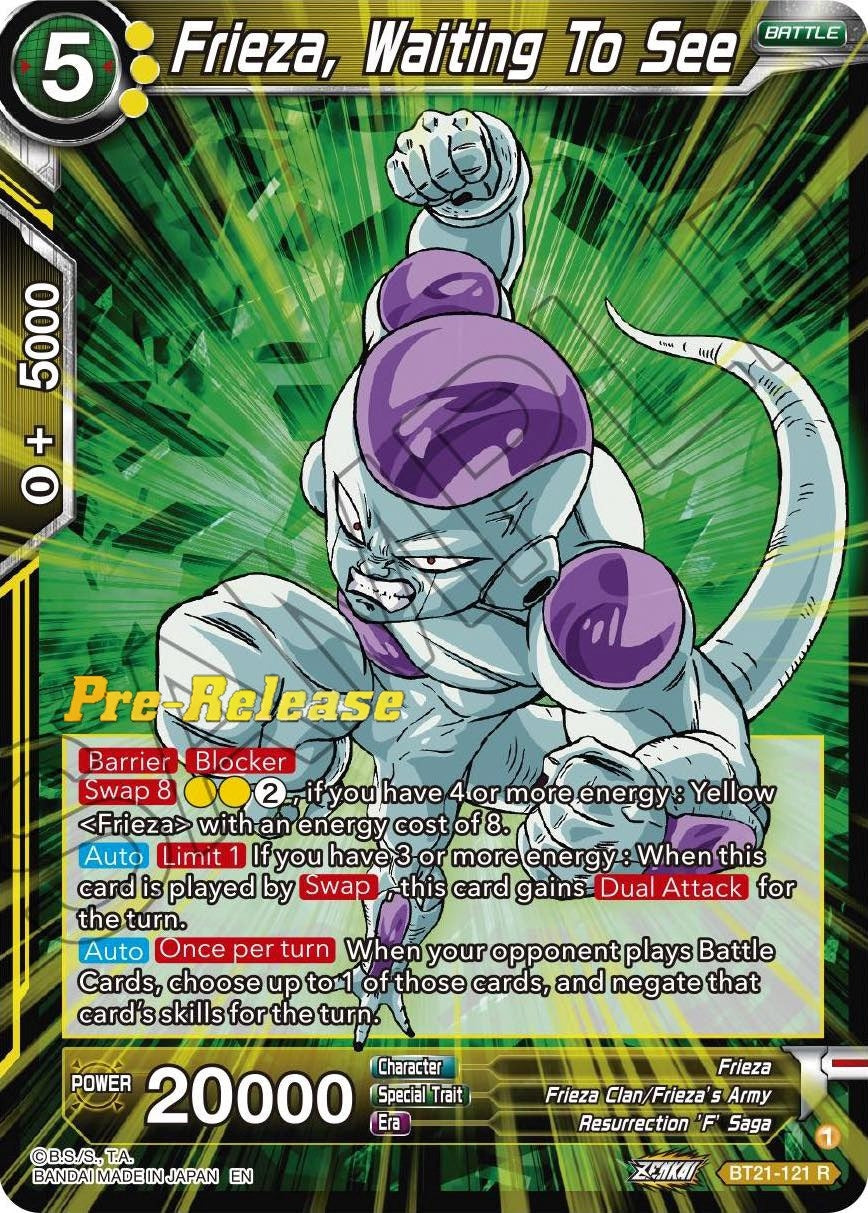 Image for Frieza, Waiting To See (Wild Resurgence Pre-Release Cards) (BT21-121) - Dragon Ball Super: Masters