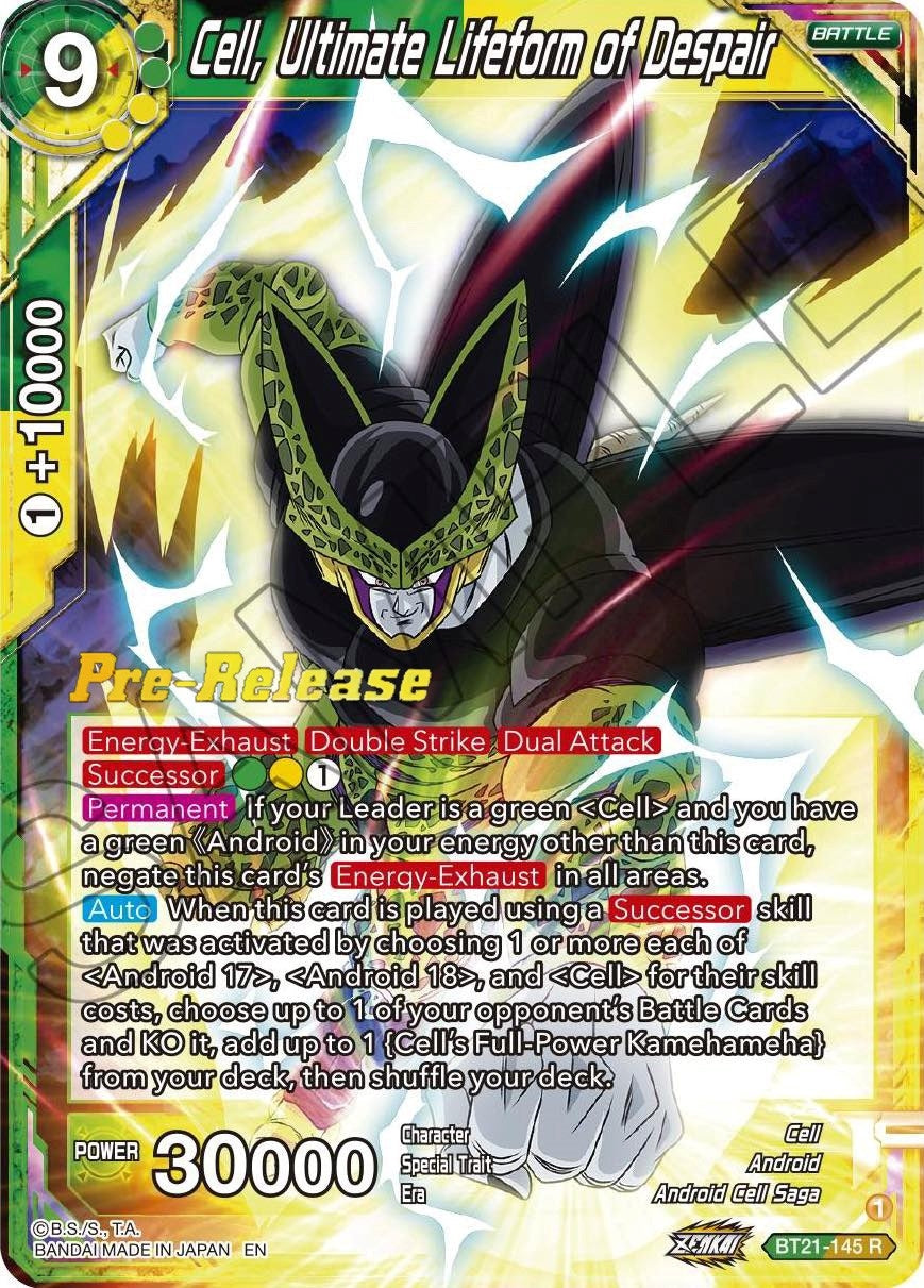 Image for Cell, Ultimate Lifeform of Despair (Wild Resurgence Pre-Release Cards) (BT21-145) - Dragon Ball Super: Masters