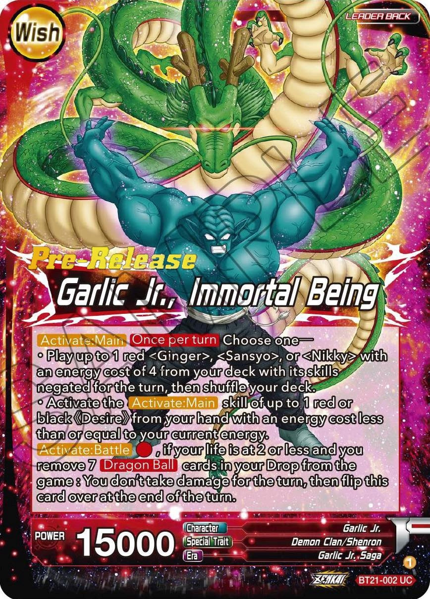 Image for Garlic Jr. // Garlic Jr., Immortal Being (Wild Resurgence Pre-Release Cards) (BT21-002) - Dragon Ball Super: Masters