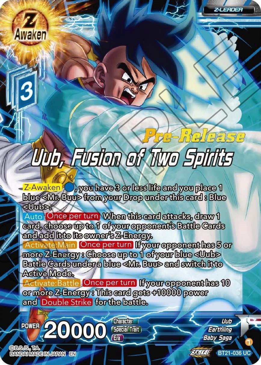 Image for Uub, Fusion of Two Spirits (Wild Resurgence Pre-Release Cards) (BT21-036) - Dragon Ball Super: Masters