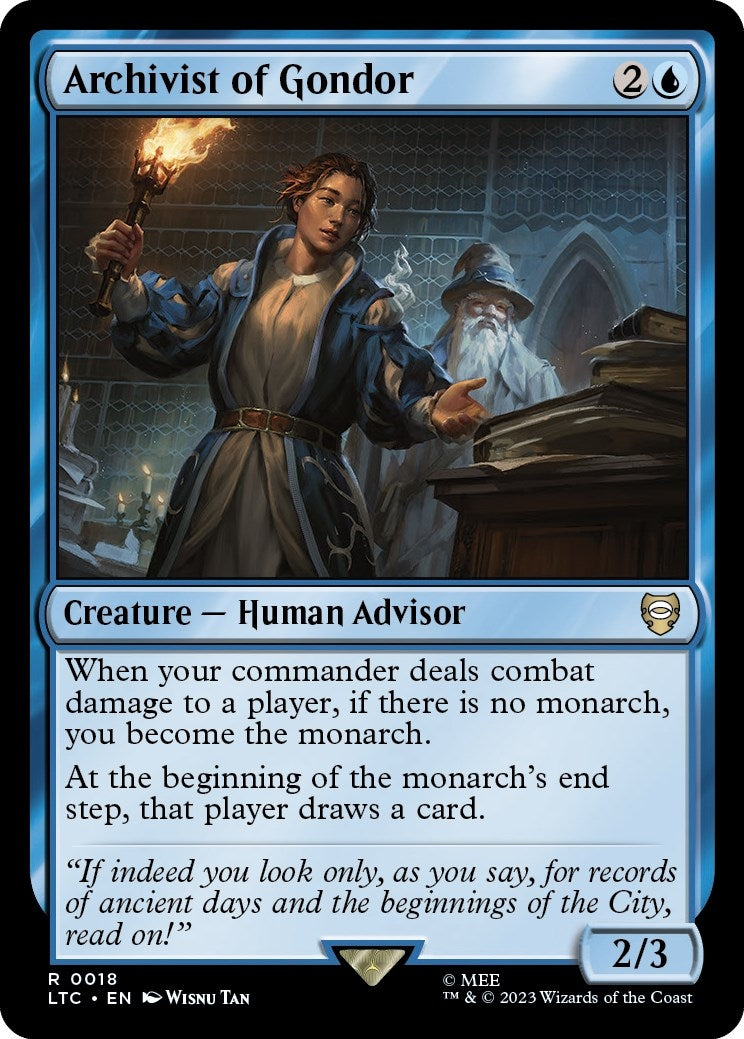 Image for Archivist of Gondor (Commander: The Lord of the Rings: Tales of Middle-earth) (18) - Magic: The Gathering