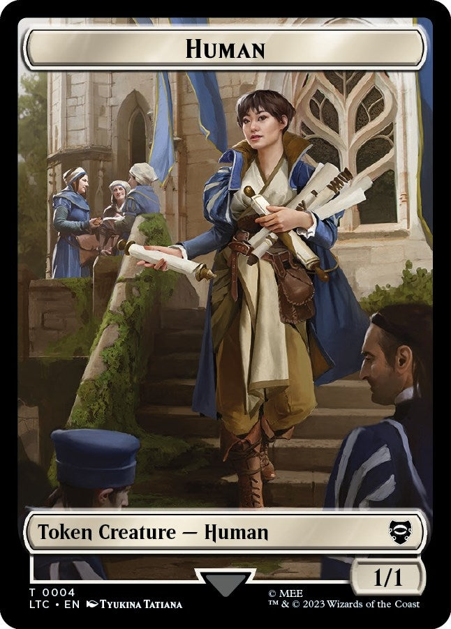 Image for Human // Human Soldier (0002) Double-Sided Token (Commander: The Lord of the Rings: Tales of Middle-earth) (4 // 2) - Magic: The Gathering