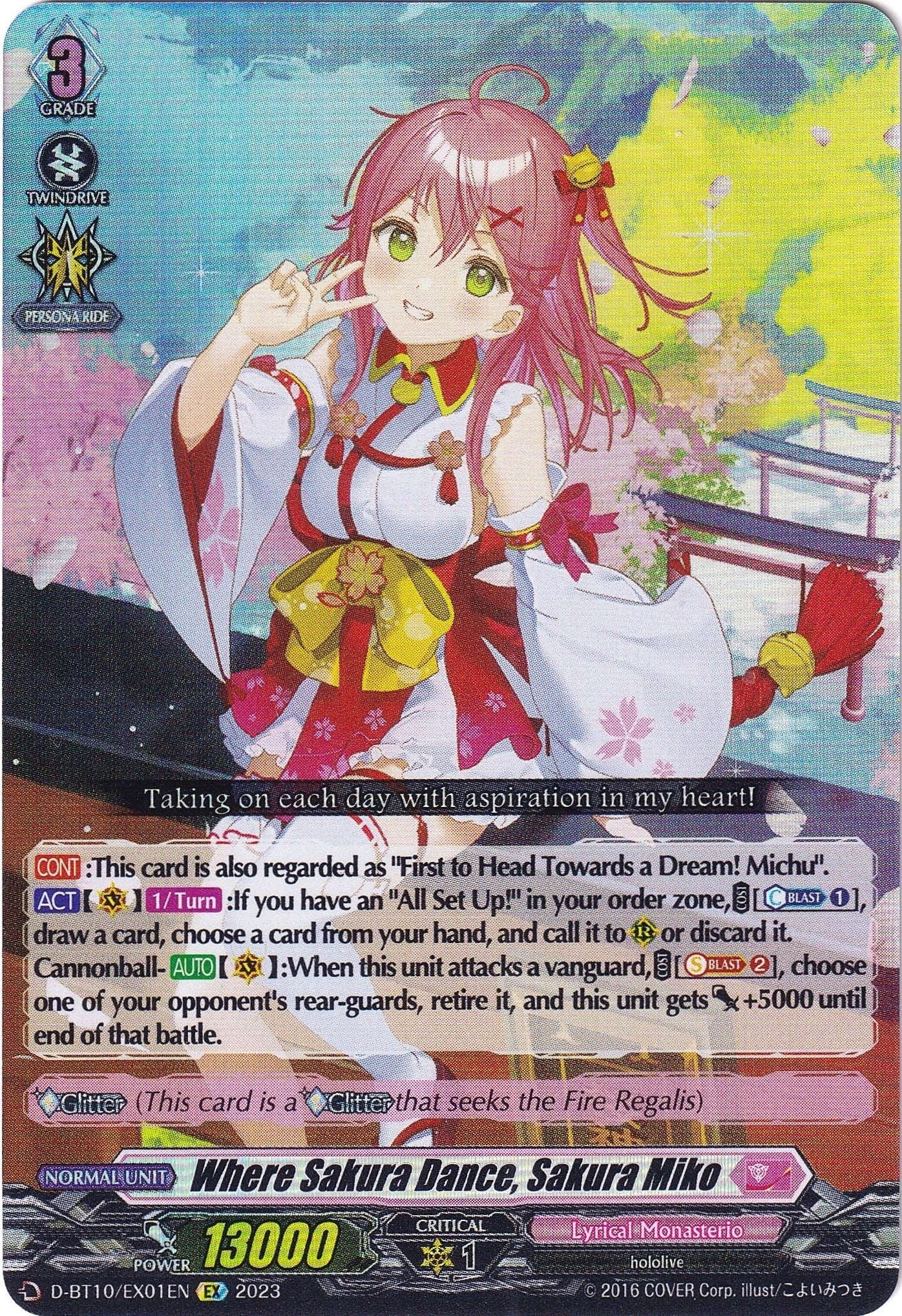 Image for Where Sakura Dance, Sakura Miko (D-BT10: Dragon Masquerade) (D-BT10/EX01EN) - Cardfight Vanguard