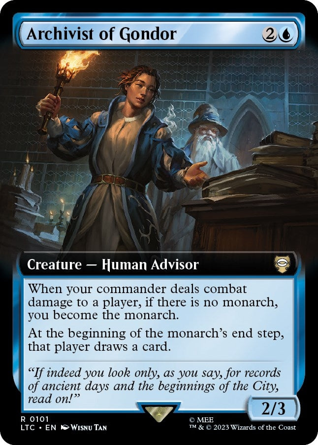 Image for Archivist of Gondor (Extended Art) (Commander: The Lord of the Rings: Tales of Middle-earth) (101) - Magic: The Gathering