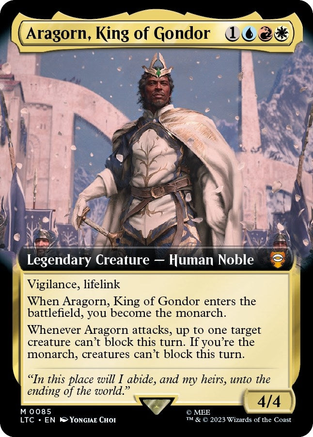 Image for Aragorn, King of Gondor (Extended Art) (Commander: The Lord of the Rings: Tales of Middle-earth) (85) - Magic: The Gathering