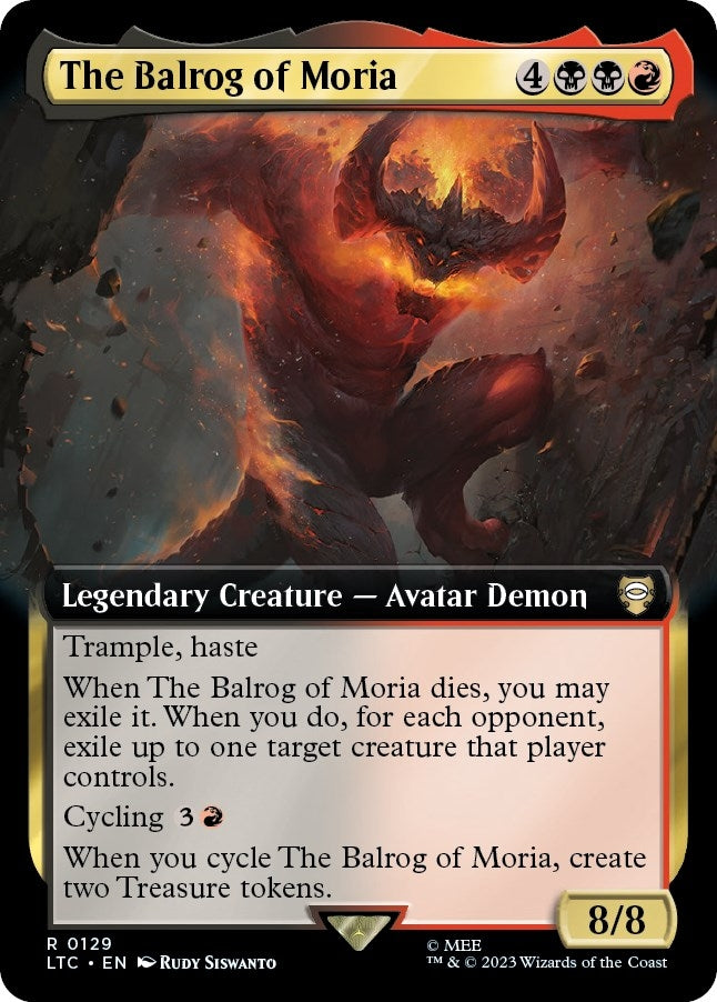 Image for The Balrog of Moria (Extended Art) (Commander: The Lord of the Rings: Tales of Middle-earth) (129) - Magic: The Gathering