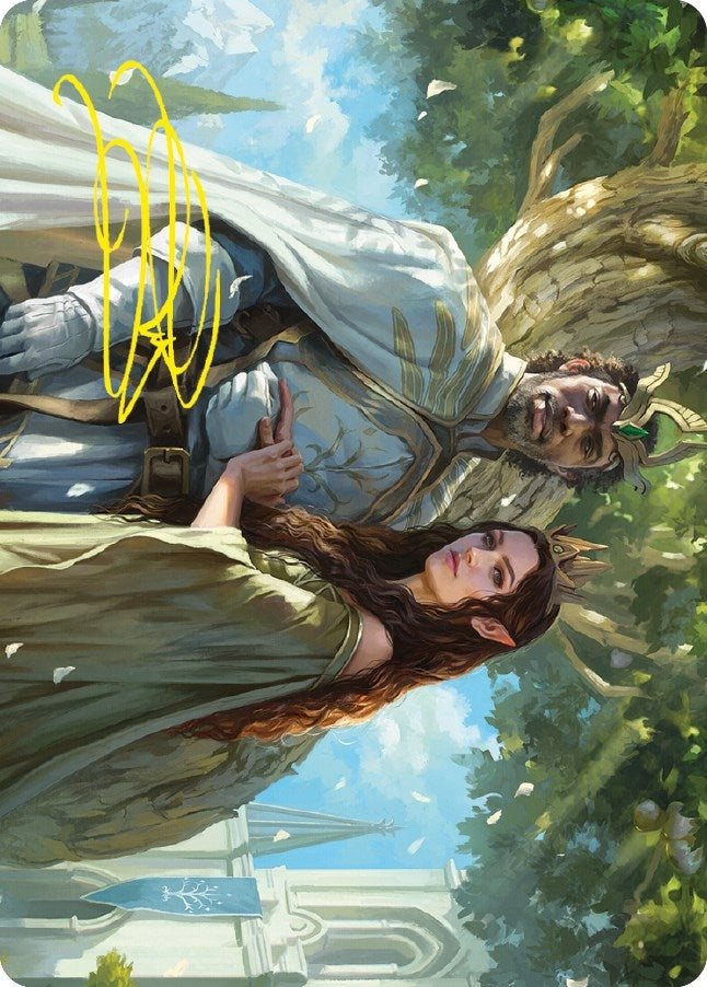 Image for Aragorn and Arwen, Wed Art Card (Gold-Stamped Signature) (Art Series: Universes Beyond: The Lord of the Rings: Tales of Middle-earth) (33) - Magic: The Gathering