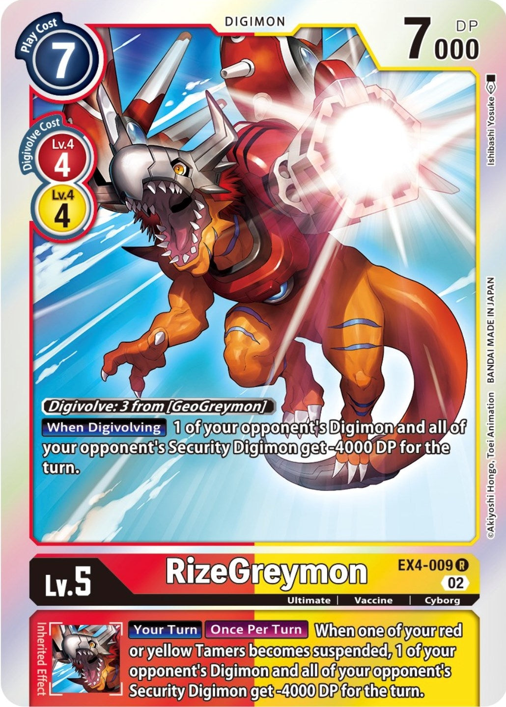 Image for RizeGreymon (Alternative Being Booster) (EX4-009 R) - Digimon Card Game
