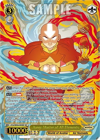 Image for Aang: Master of All Elements (SEC) (Avatar: The Last Airbender) (ATLA/WX04-002SEC SEC) - Weiss Schwarz