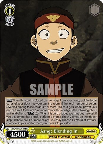 Image for Aang: Blending In (Avatar: The Last Airbender) (ATLA/WX04-003 R) - Weiss Schwarz