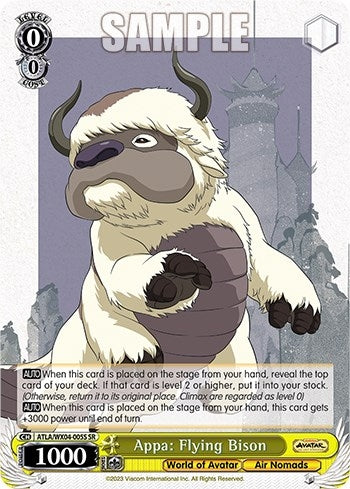 Image for Appa: Flying Bison (SR) (Avatar: The Last Airbender) (ATLA/WX04-005S SR) - Weiss Schwarz