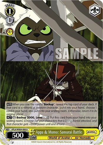 Image for Appa & Momo: Samurai Battle (Avatar: The Last Airbender) (ATLA/WX04-006 U) - Weiss Schwarz