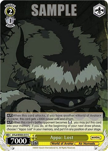 Image for Appa: Lost (Avatar: The Last Airbender) (ATLA/WX04-017 C) - Weiss Schwarz