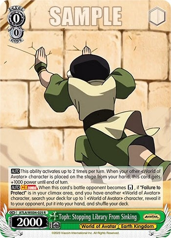 Image for Toph: Stopping Library From Sinking (Avatar: The Last Airbender) (ATLA/WX04-025 R) - Weiss Schwarz