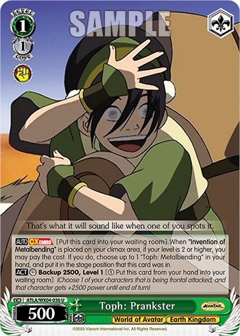 Image for Toph: Prankster (Avatar: The Last Airbender) (ATLA/WX04-036 U) - Weiss Schwarz